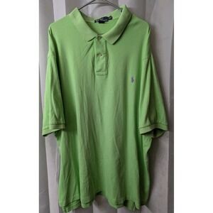 Ralph Lauren Polo Shirt Men‎ 3XLT XXXL Tall Green Golf Pony Pique Rugby Sport
